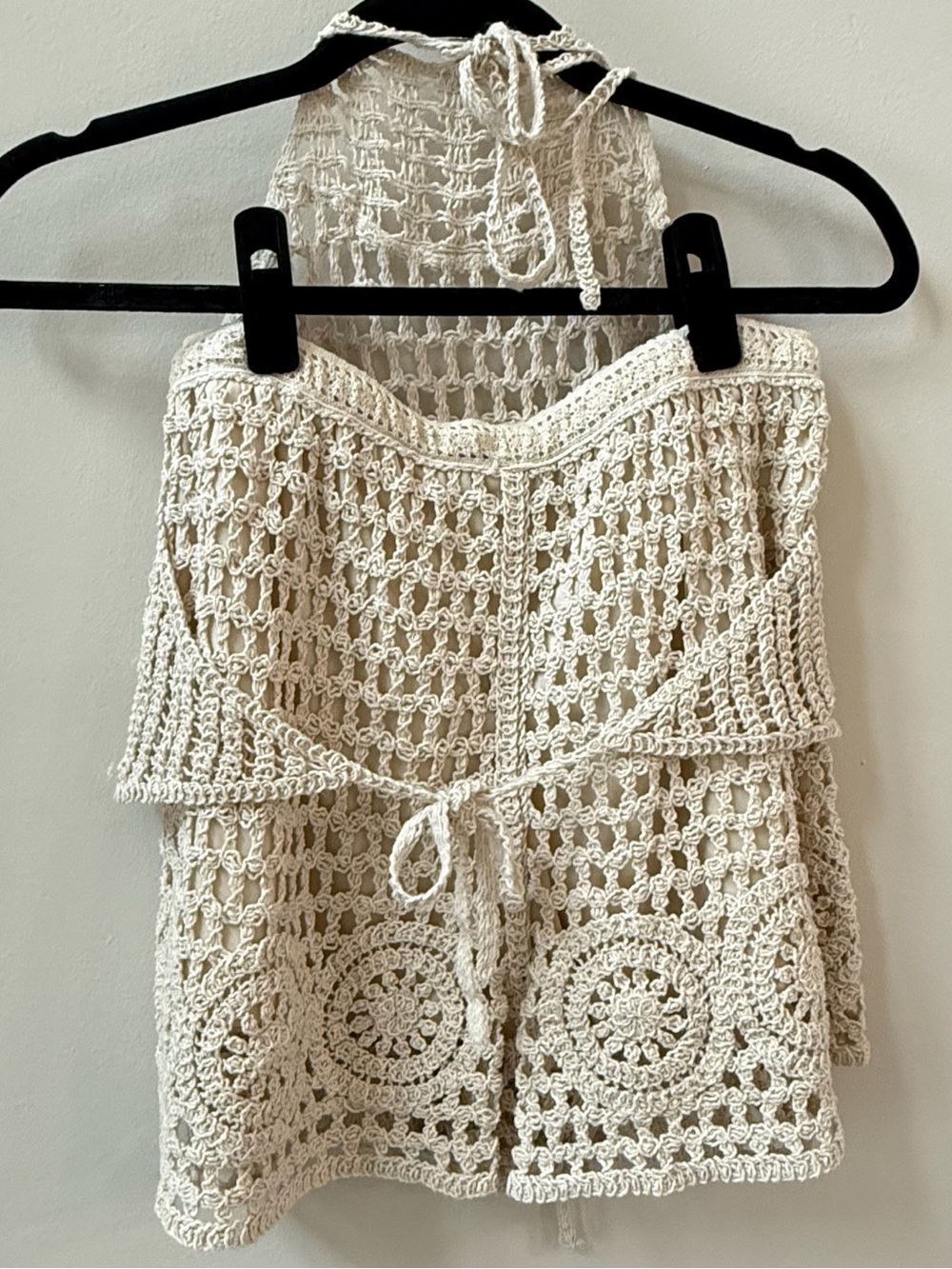 Somya Collection Crochet Halter Crop Top and Mini Skirt Set - Picture 3 of 8